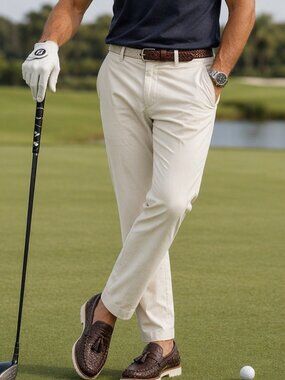 Under Armour Men's Tech Golf Pants Khaki Cream 38x30 Stretch